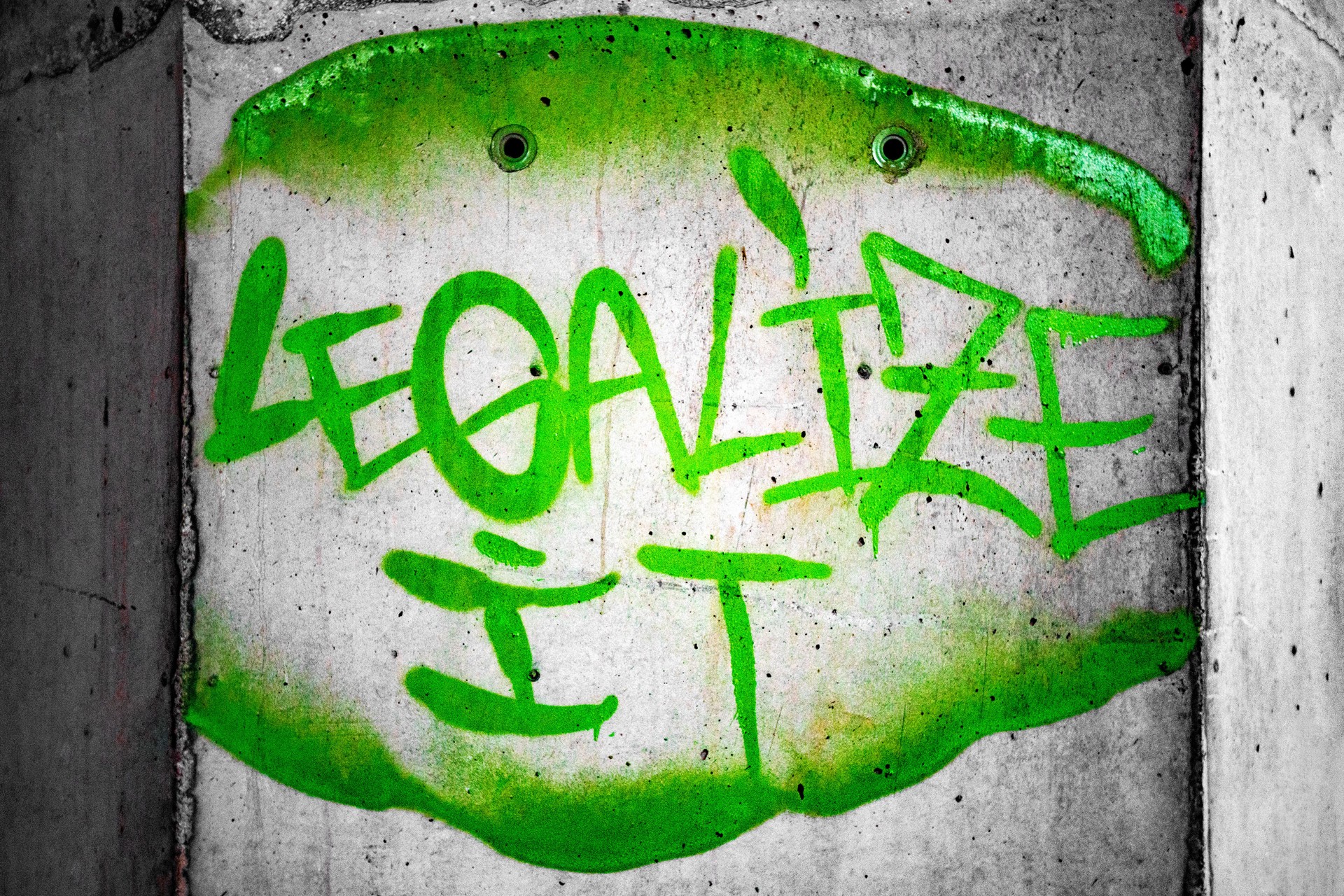 Legalize It Graffiti Below Bridge